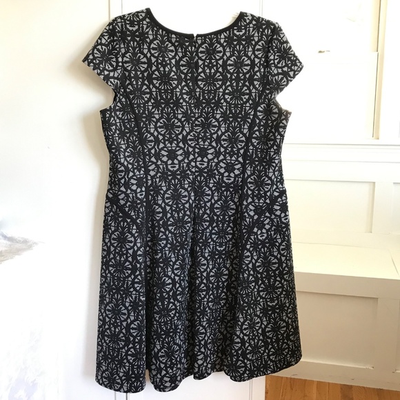 ALFANI Fit & Flare Midi Dress Lace Look Cap Sleeve Women’s Plus Size 20W 1X - Picture 9 of 16